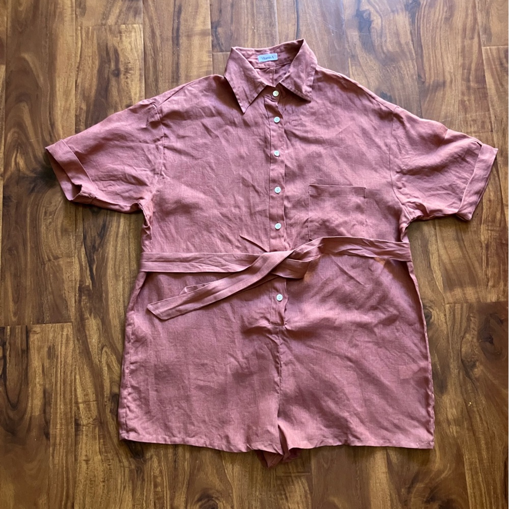 Vitamin A Playa Rust 100% Linen romper